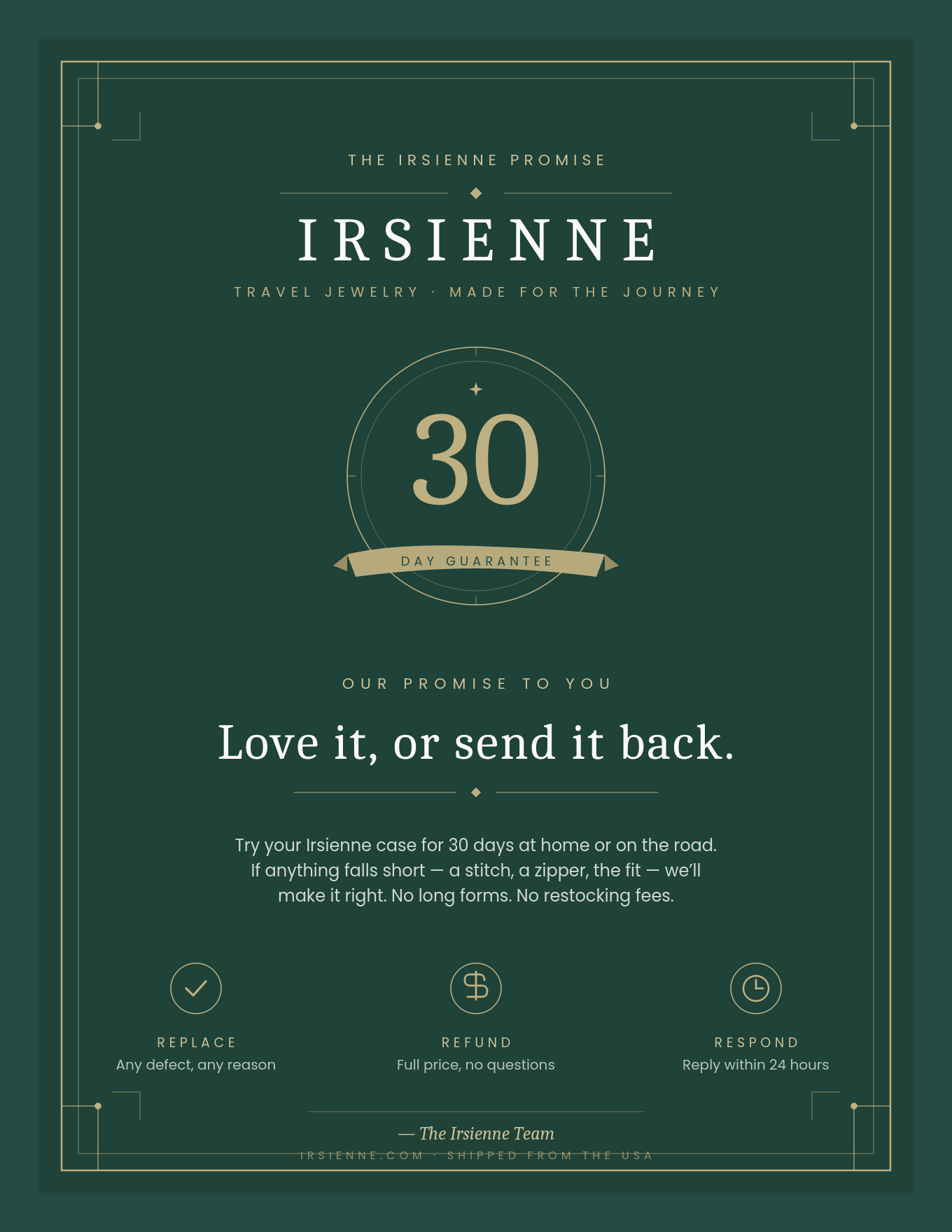 60 Days Warranty Irsienne